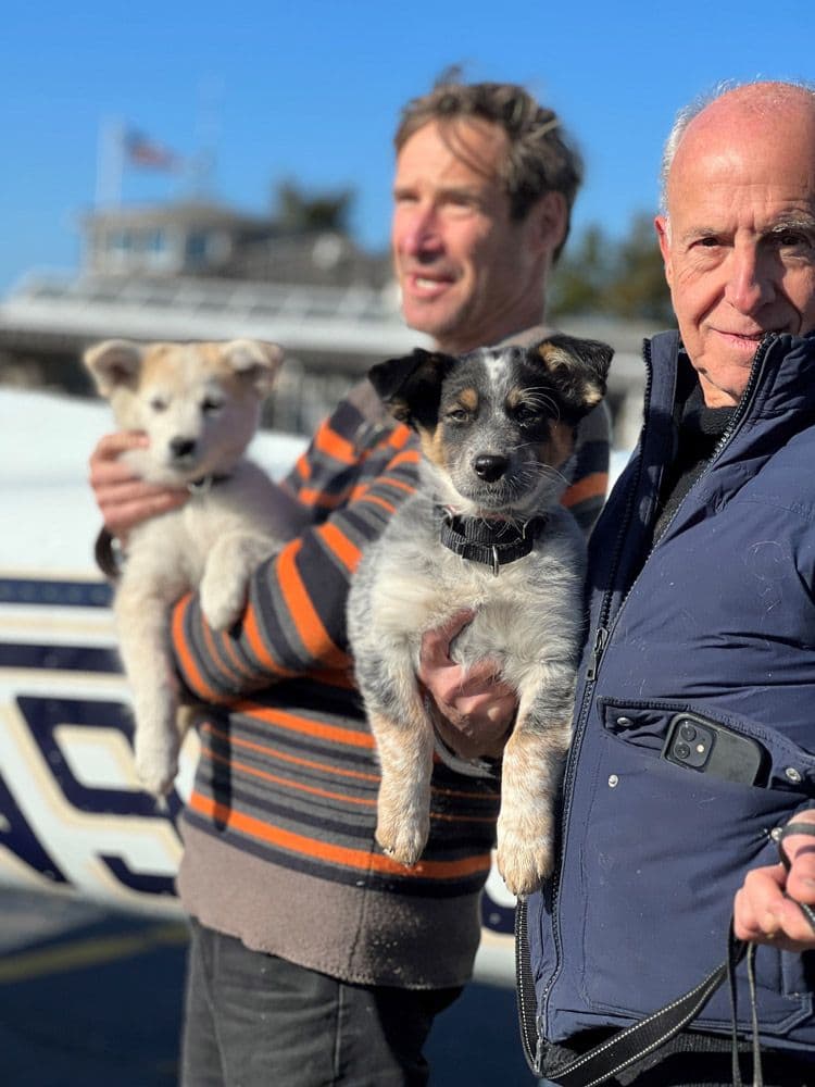 Left to right: Dr. George Dempsey and David Reinbach - volunteer pilots.