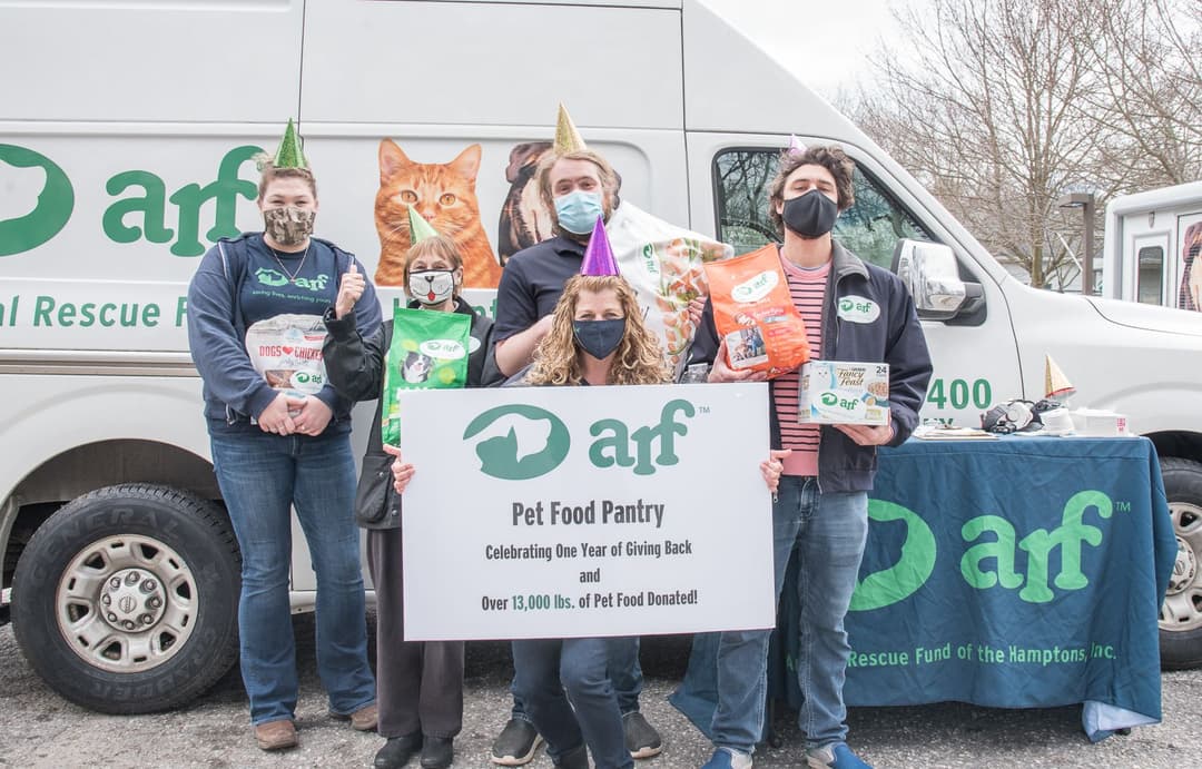 ARF staff and volunteers mark one-year anniversary of ARF's Pet Food Pantry.