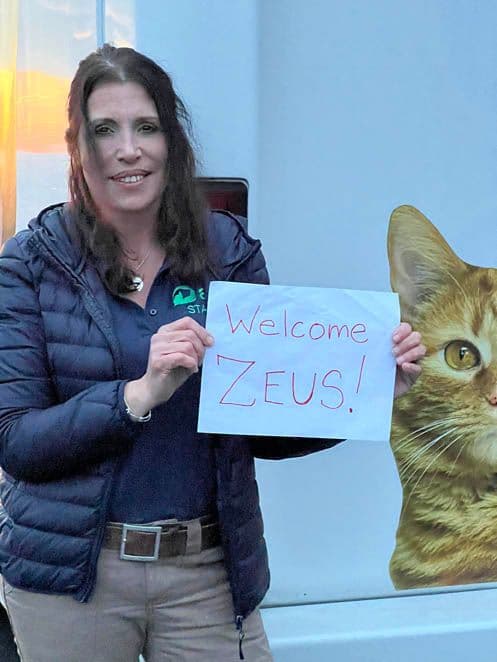 ARF's Cindy LeRoy welcomes Zeus!