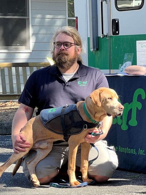 ARF's Jake Kommer with ARFan Teddy.